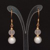 Boucles d'oreilles mariage or et blanc BO6003