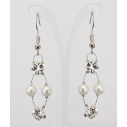 Boucles d'oreilles mariage blanc strass BO1282A