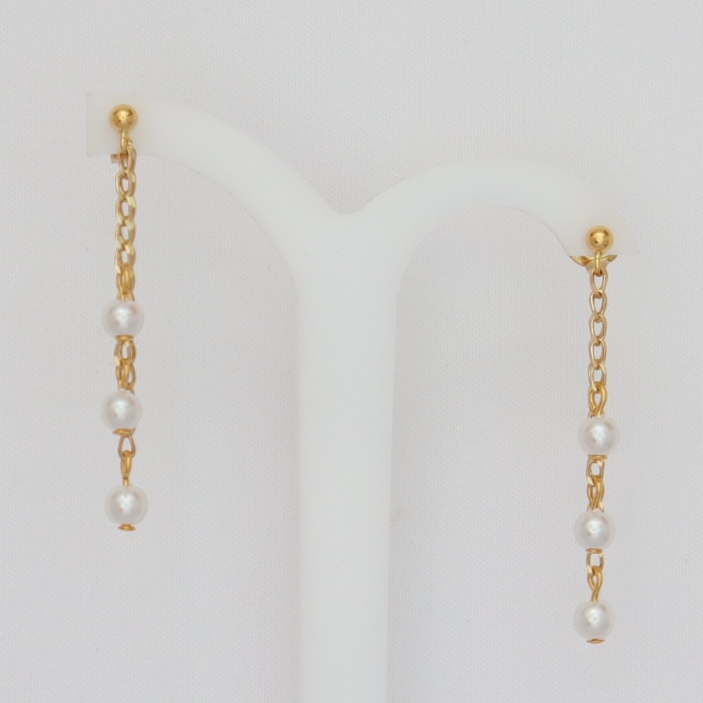 Boucles d'oreilles blanc et or Boucles d'oreilles blanc et or