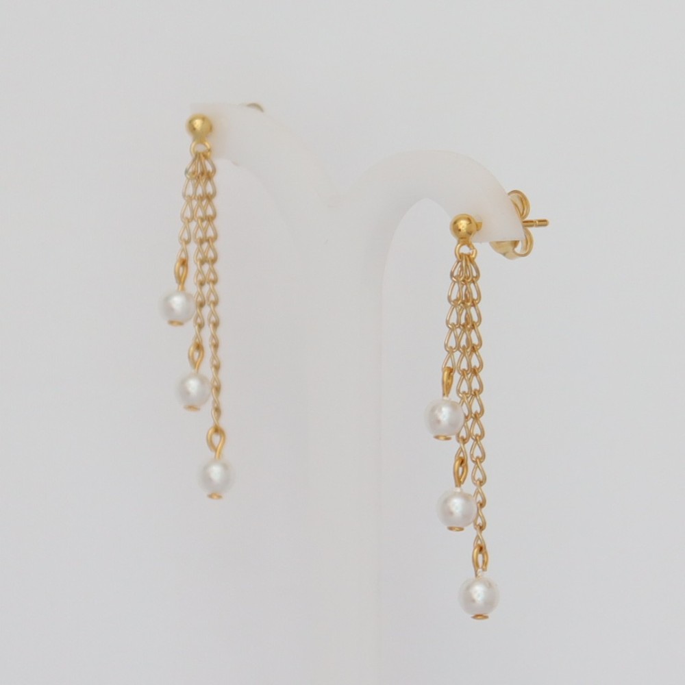Boucles d'oreilles blanc et or Boucles d'oreilles blanc et or