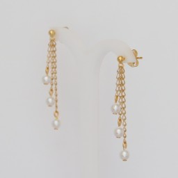 Boucles d'oreilles blanc et or BO6004