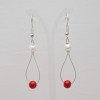 Boucles d'oreilles blanc et rouge BO1284A