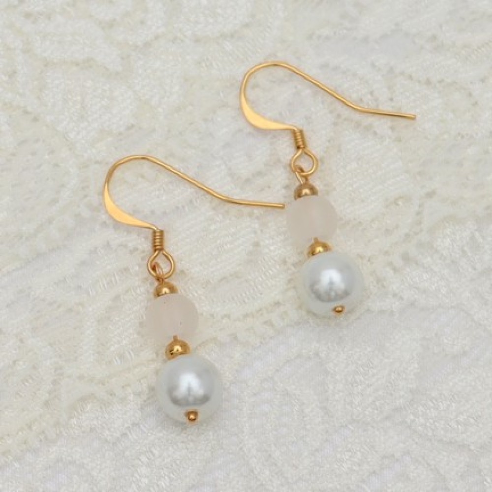 Boucles d'oreilles mariage or et blanc Boucles d'oreilles mariage or et blanc