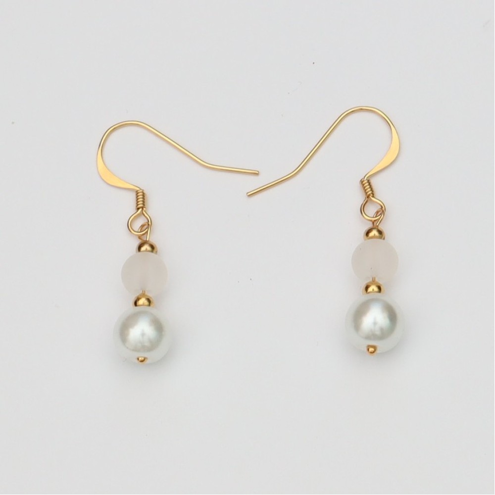 Boucles d'oreilles mariage or et blanc Boucles d'oreilles mariage or et blanc