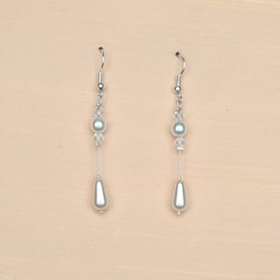 Boucles d oreilles mariage blanc cristal BO1221A