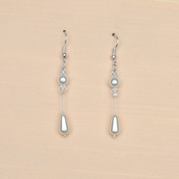 Boucles d oreilles mariage blanc cristal BO1221A