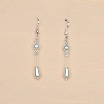 Boucles d oreilles mariage blanc cristal BO1221A