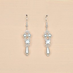 Boucles d oreilles blanc cristal et strass BO1221B