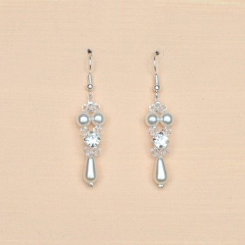 Boucles d oreilles blanc cristal et strass BO1221B