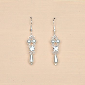 Boucles d oreilles blanc cristal et strass BO1221B