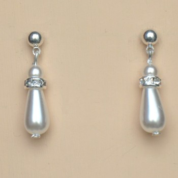 Boucles d oreilles blanc cristal et strass BO4262B