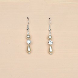 Boucles d oreilles mariage ivoire strass BO1220A