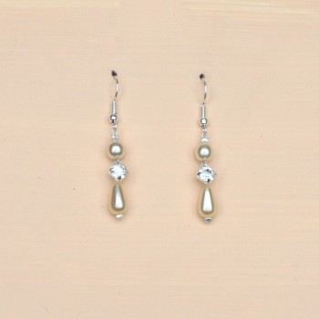 Boucles d oreilles mariage ivoire strass BO1220A