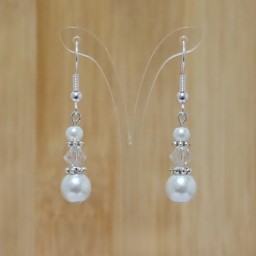 Boucles d oreilles blanc nacré cristal de Swarovski BO4263A