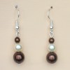 Boucles d oreilles mariage ivoire et chocolat BO1165A