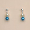 Boucles d oreilles mariage ivoire et turquoise BO1182B