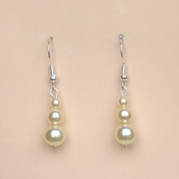 Boucles d oreilles mariage perles  ivoire BO2073A