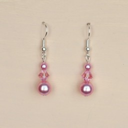Boucles d oreilles rose cristal BO1205A