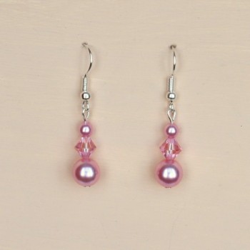 Boucles d oreilles rose cristal BO1205A