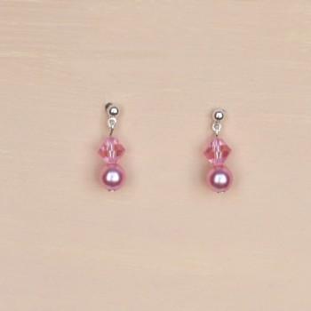 Boucles d oreilles rose cristal BO1205B