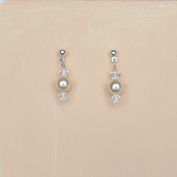 Boucles d'oreilles ivoire cristal BO1247B