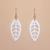 Boucles d'oreilles feuilles blanc BO7005