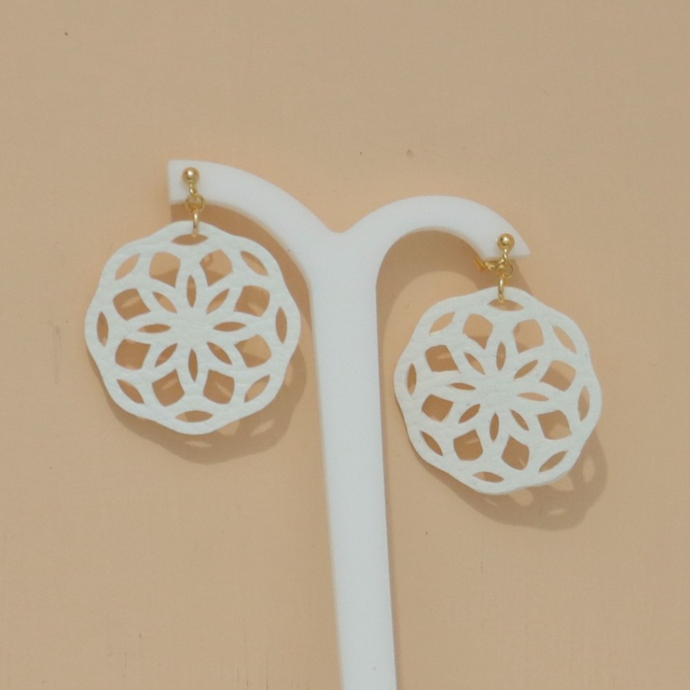 Parure mariage mandala simili cuir blanc Parure mariage mandala simili cuir blanc