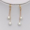 Boucles d'oreilles perles blanc et or BO6008