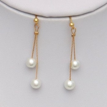 Boucles d'oreilles perles blanc et or BO6008