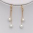 Boucles d'oreilles perles blanc et or BO6008