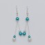 Boucles d'oreilles bleu turquoise blanc BO1285A Boucles d'oreilles bleu turquoise blanc BO1285A