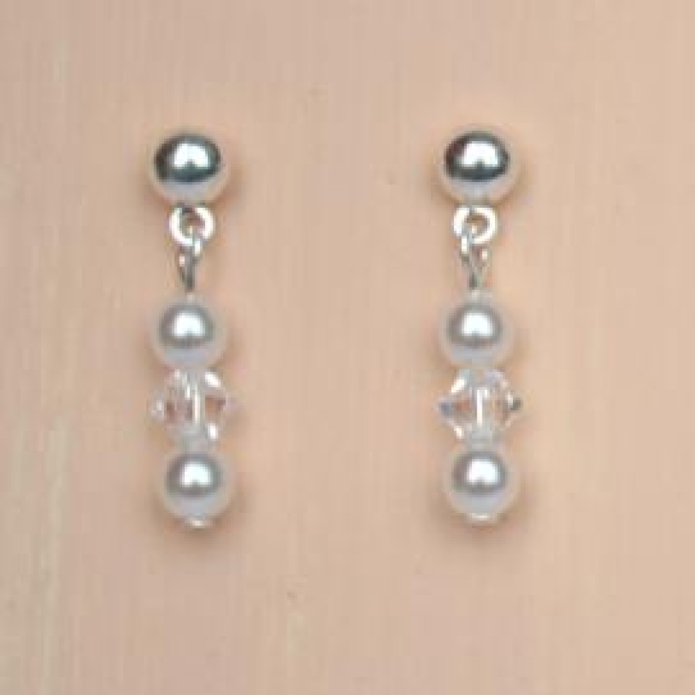 Boucles d'oreilles blanc cristal