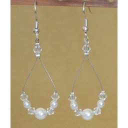 Boucles d'oreilles cristal et blanc BO1257A