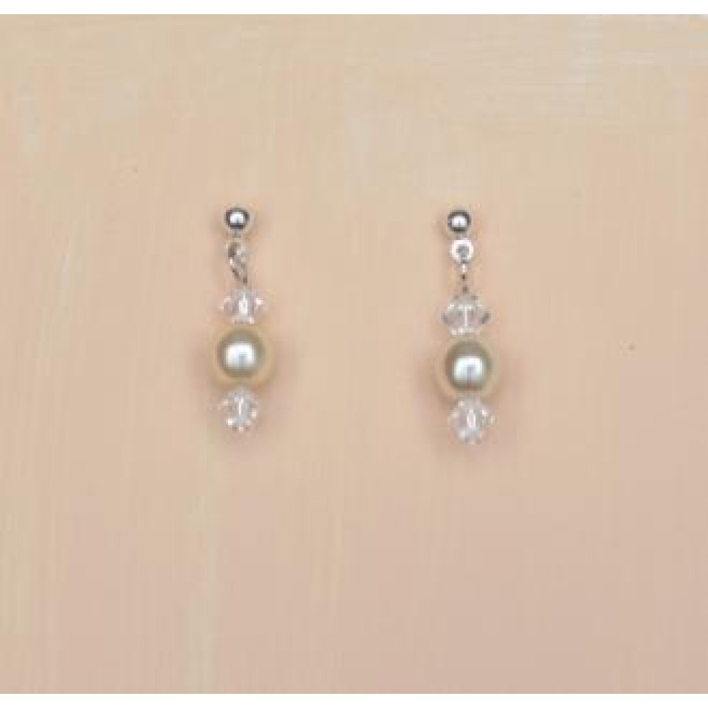 Boucles d'oreilles ivoire cristal