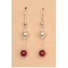 Boucles d oreilles blanc et rouge BO1219A