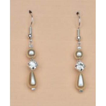 Boucles d oreilles ivoire strass BO1220A
