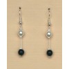 Boucles d oreilles noir et blanc BO1218B