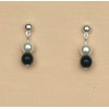 Boucles d oreilles noir et blanc BO1218C