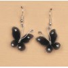 Boucles d oreilles papillon noir BO1218A