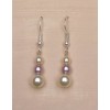 Boucles d oreilles ivoire et parme BO1148A