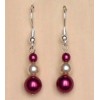 Boucles d oreilles ivoire bordeaux BO1140A