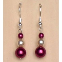 Boucles d oreilles ivoire bordeaux BO1140A