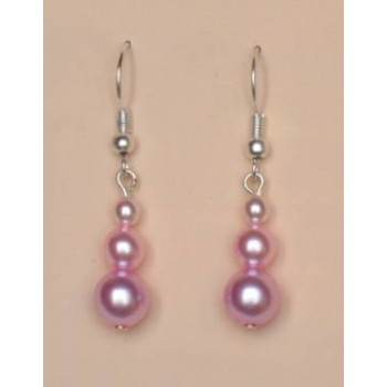 Boucles d oreilles rose BO1153A