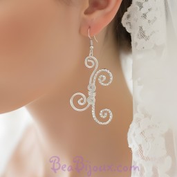 Boucles d'oreilles aluminium argent BOA357