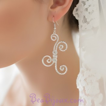 Boucles d'oreilles aluminium argent BOA357