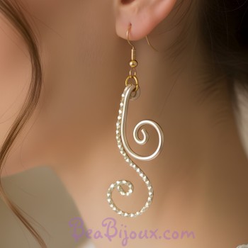 Boucles d'oreilles mariage champagne BOA354