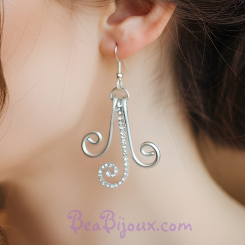 Boucles d'oreilles aluminium argentées