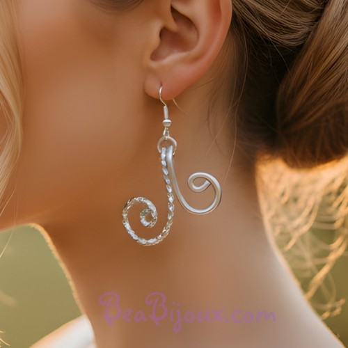 Boucles d'oreilles aluminium argentées