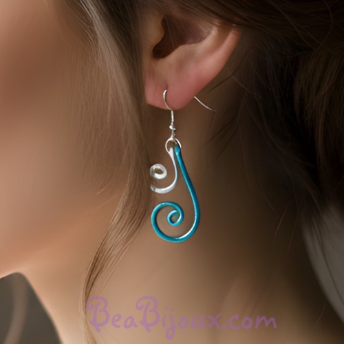 Boucles d'oreilles argent et turquoise