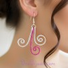 Boucles d'oreilles argent fuchsia BOA351B